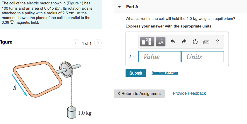 Solved The coil of the electric motor shown in (Figure 1) | Chegg.com