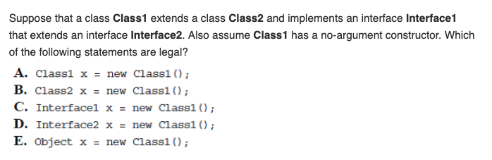 Solved Suppose that a class Class1 extends a class Class2 | Chegg.com