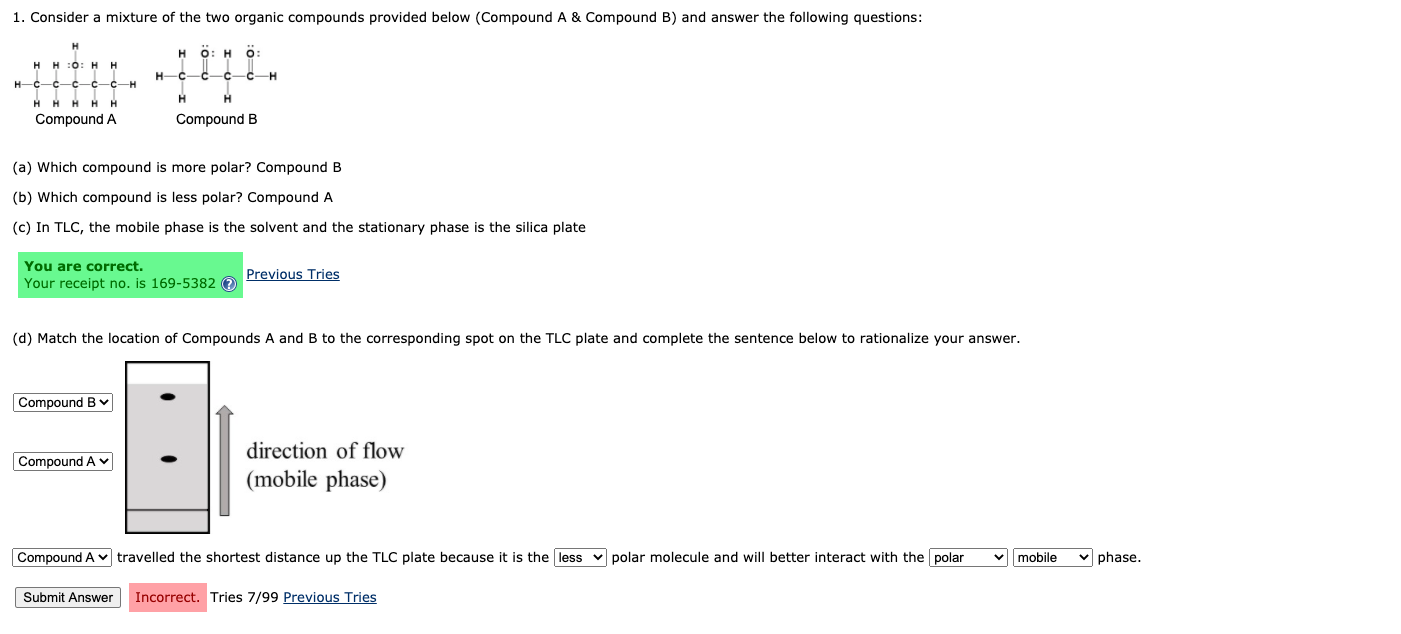 Solved 1. Consider a mixture of the two organic compounds | Chegg.com