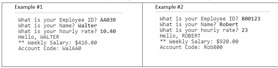 Solved Get user input • Display to user: