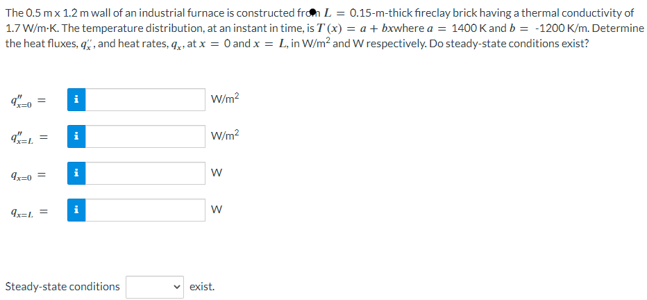 Solved The 0.5 M×1.2 M Wall Of An Industrial Furnace Is | Chegg.com