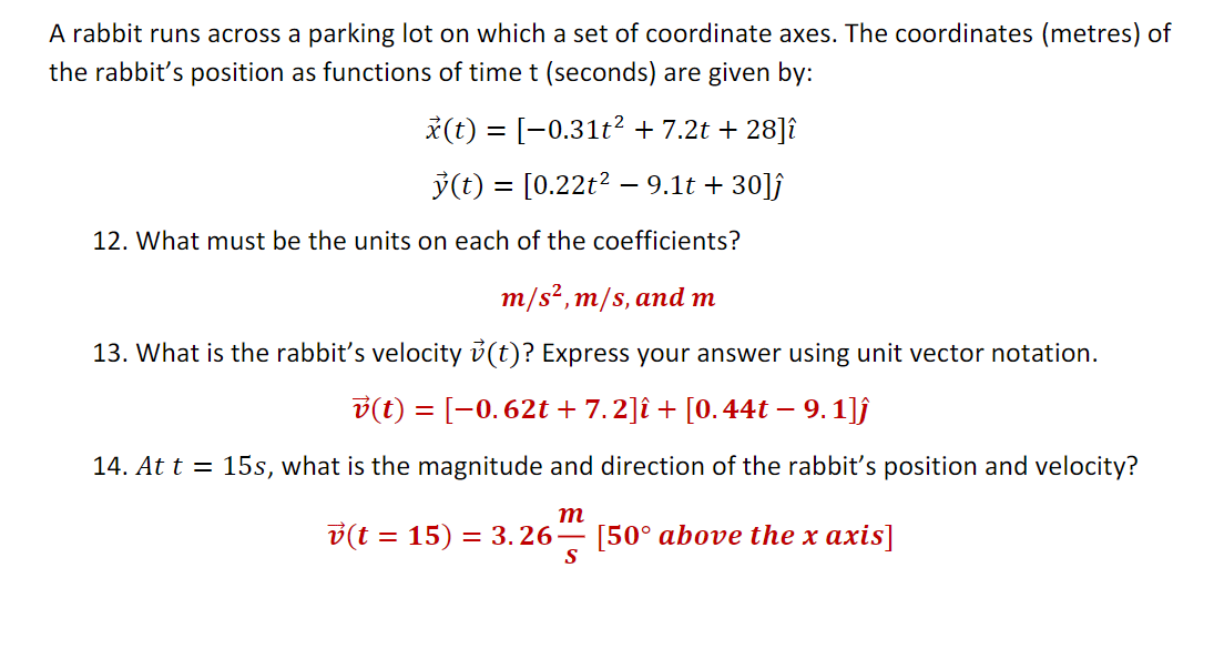 Solved A rabbit runs across a parking lot on which a set of | Chegg.com