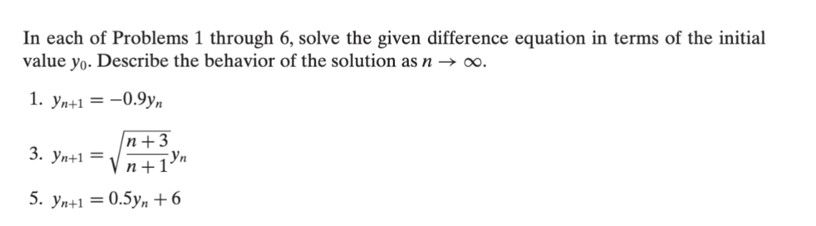 Solved In Each Of Problems 1 Through 6 , Solve The Given | Chegg.com