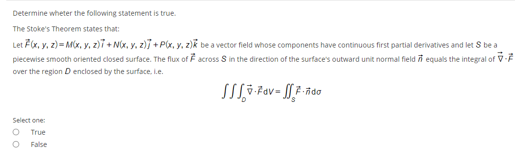 Solved Determine wheter the following statement is true. The | Chegg.com