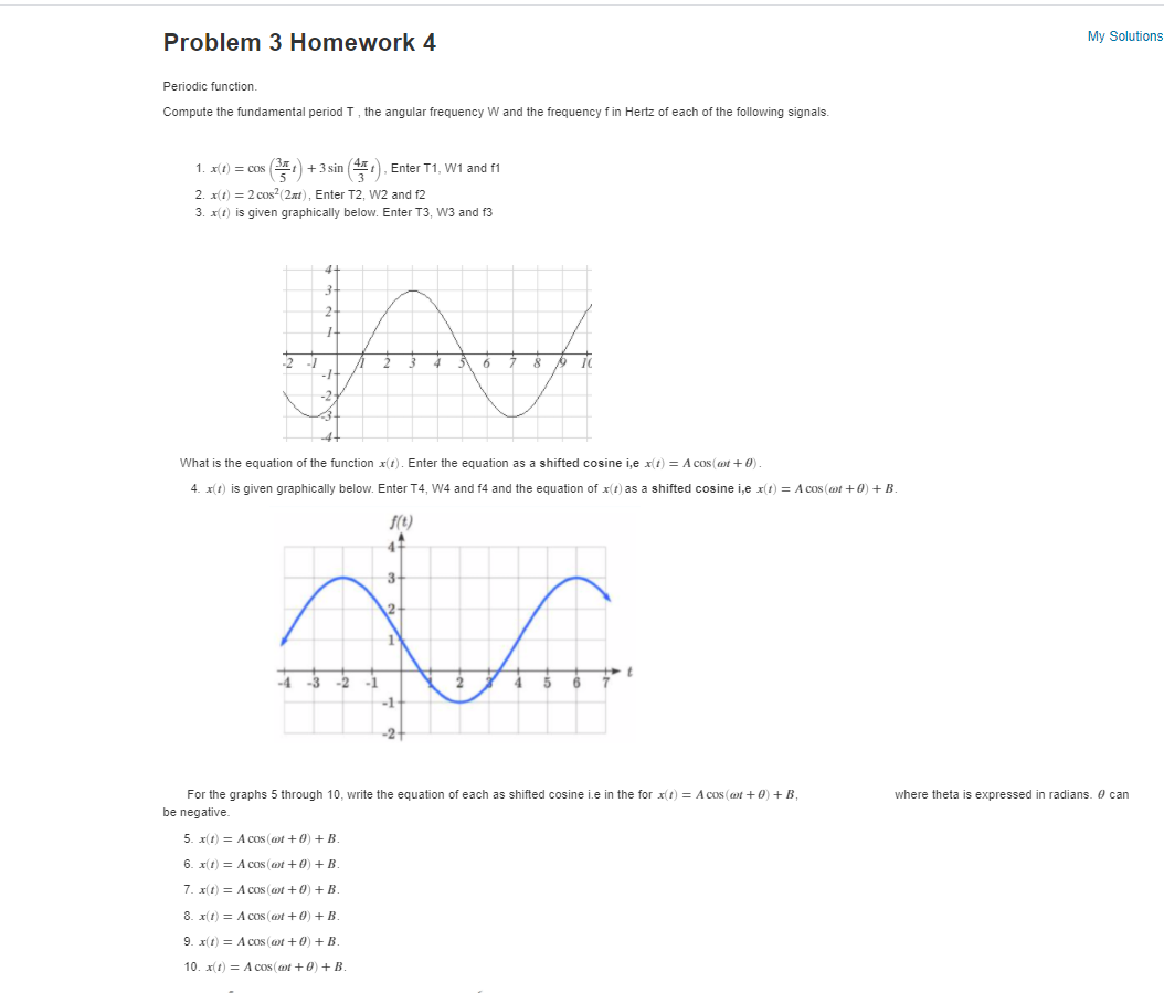 Solved Problem 3 Homework 4 My Solutions Periodic function | Chegg.com