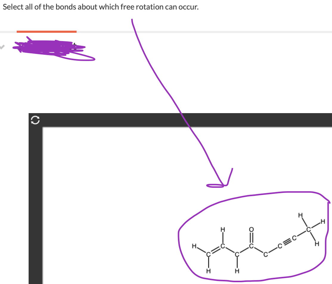 Solved Select all of the bonds about which free rotation can | Chegg.com