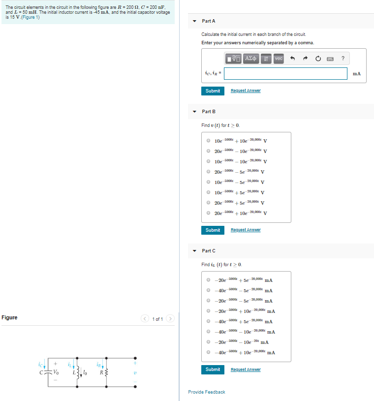 Solved The circuit elements in the circuit in the following | Chegg.com