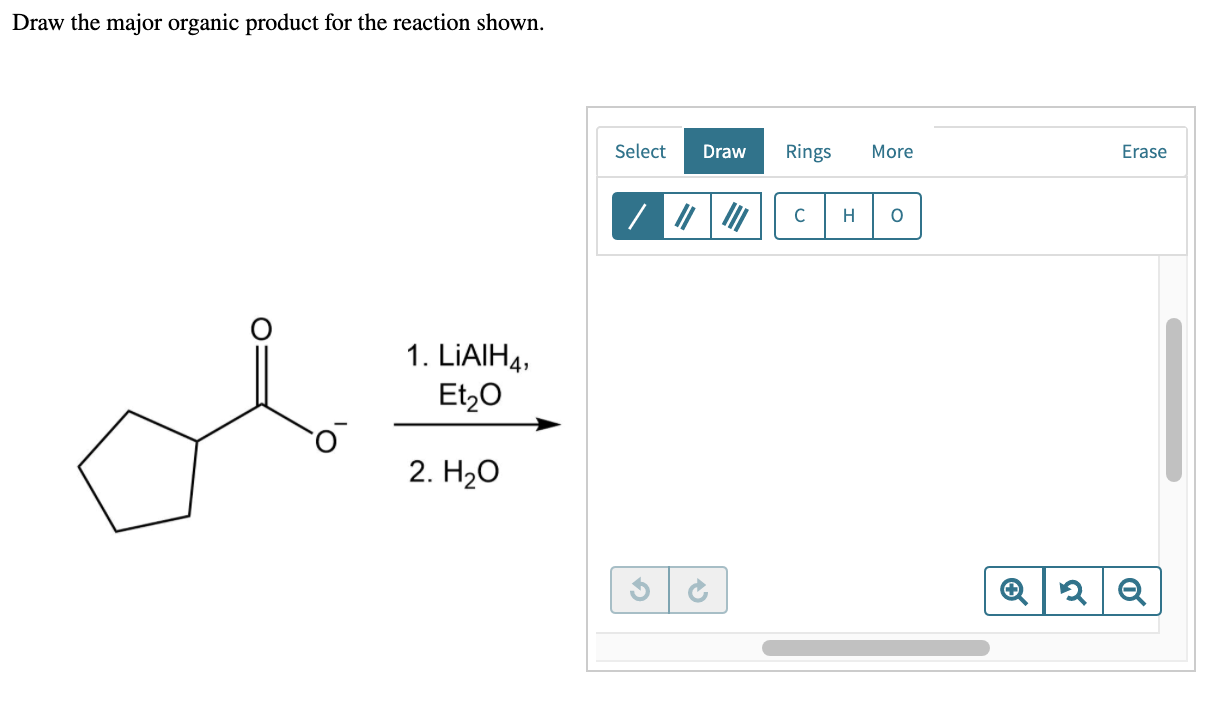 draw the major organic product for the reaction shown premierepack