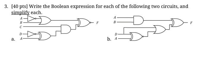 Solved Pts Write The Boolean Expression For Each Of Chegg Com