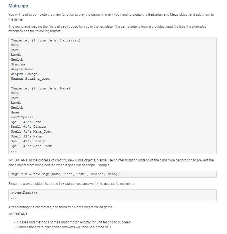In this exercise, you will implement a basic RPG game | Chegg.com