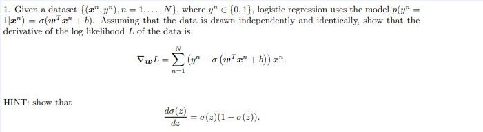 1 Given A Dataset X Y N 1 N Where Y Chegg Com