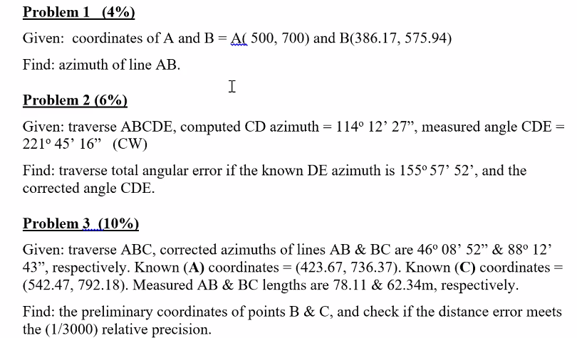 Solved Problem 1 (4%) Given: Coordinates Of A And B = AC | Chegg.com