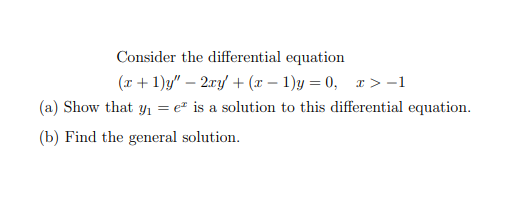 Solved Consider the differential equation (1 +1)y