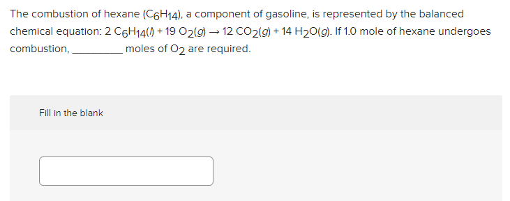 Solved The combustion of hexane (C6H14), a component of | Chegg.com