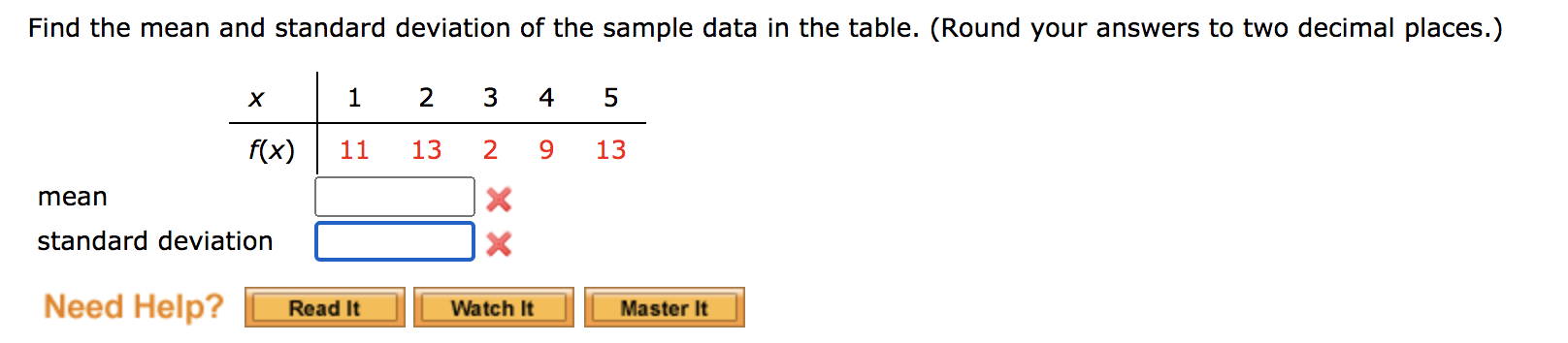 Solved Find the mean and standard deviation of the sample | Chegg.com