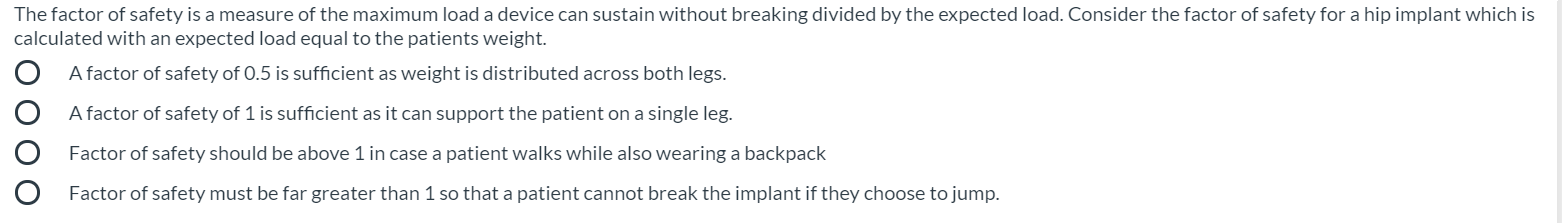 Solved The factor of safety is a measure of the maximum load | Chegg.com