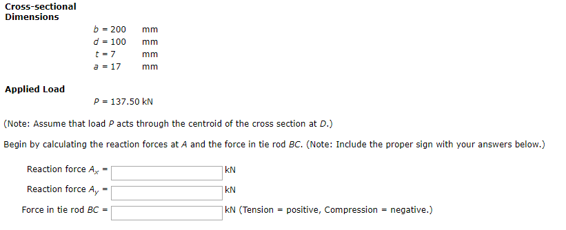 Solved Part 1: Determine the reaction forces at A and the | Chegg.com
