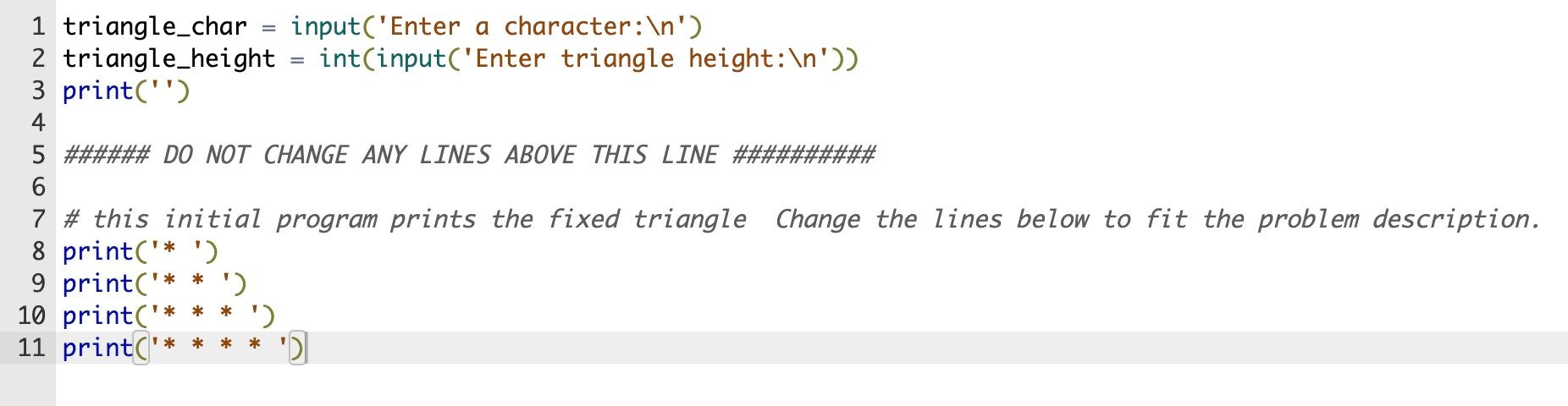 Solved This program will output a right triangle based on a | Chegg.com