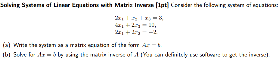 Solved Solving Systems of Linear Equations with Matrix | Chegg.com