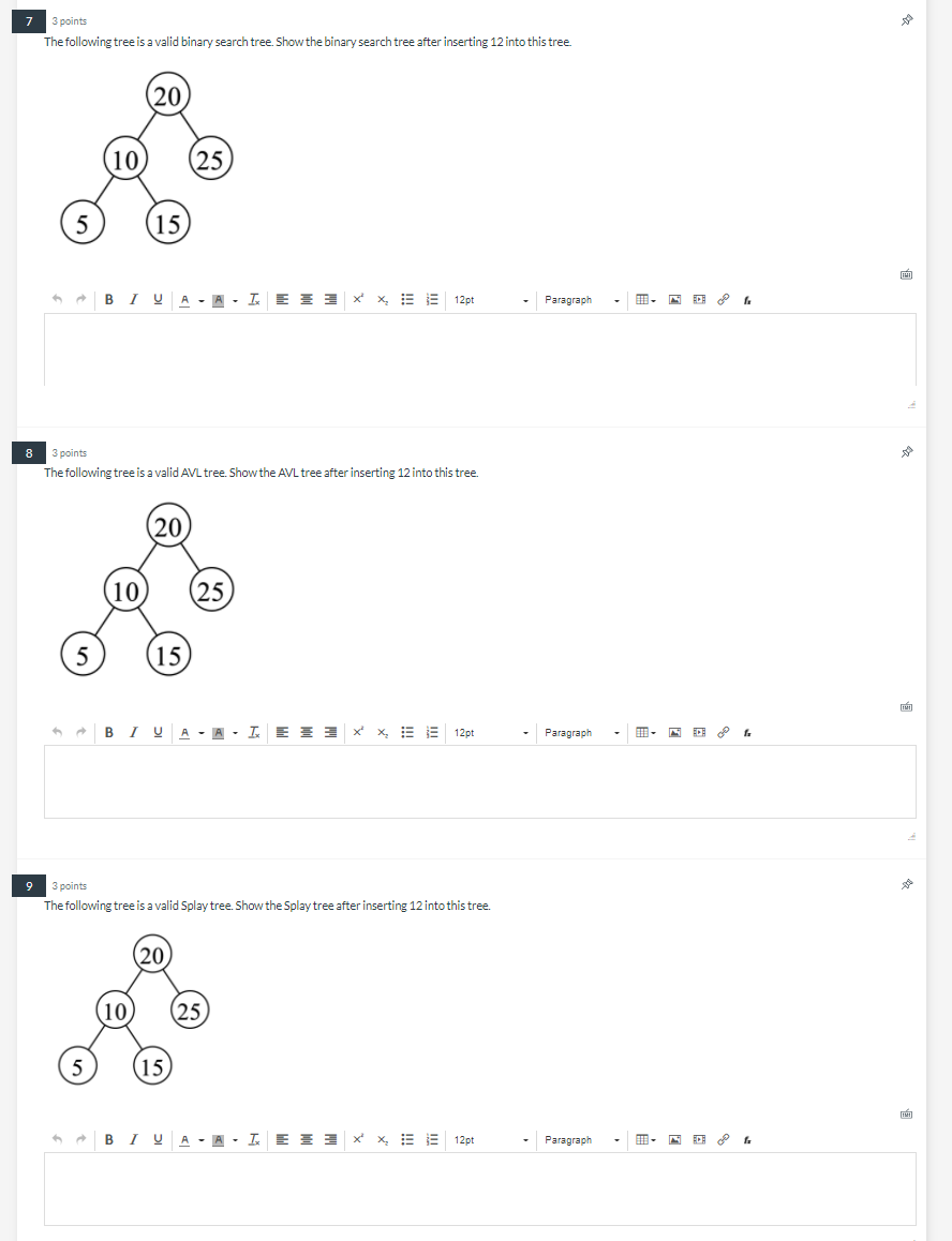 Solved 7 3 points The following tree is a valid binary | Chegg.com
