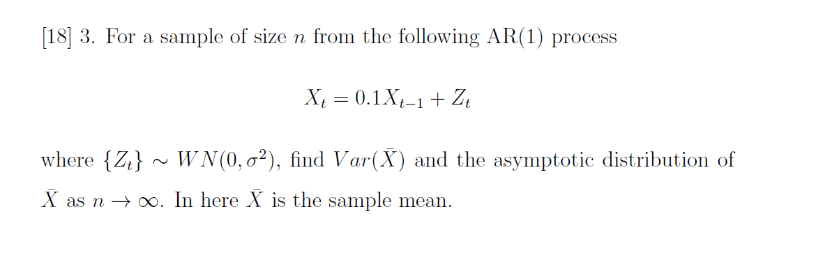 Solved [18] 3. For a sample of size n from the following | Chegg.com
