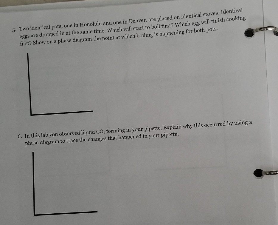 Solved 5. Two identical pots, one in Honolulu and one in | Chegg.com