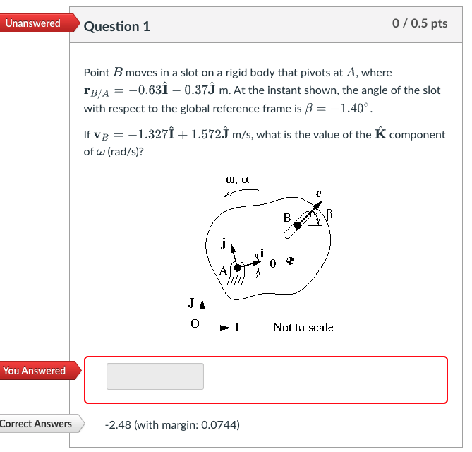 Solved Unanswered Question 1 0/0.5 Pts Point B Moves In A | Chegg.com