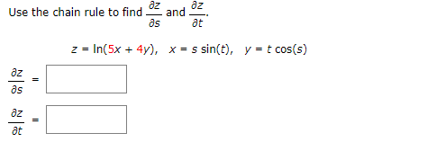 Solved Use the chain rule to find ∂s∂z and ∂t∂z. | Chegg.com