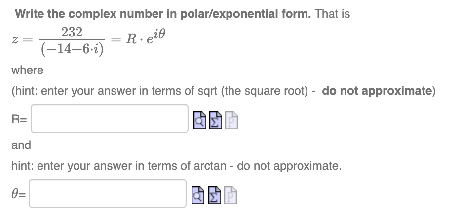 Solved - R.eio Write the complex number in polar/exponential | Chegg.com