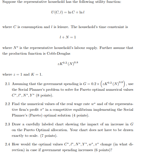 Solved Suppose The Representative Household Has The Follo Chegg Com