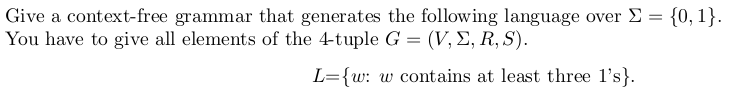 Solved Give a context-free grammar that generates the | Chegg.com