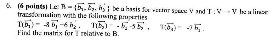 Solved 6 Points Let B B1b2b3 Be A Basis For Vector 8961