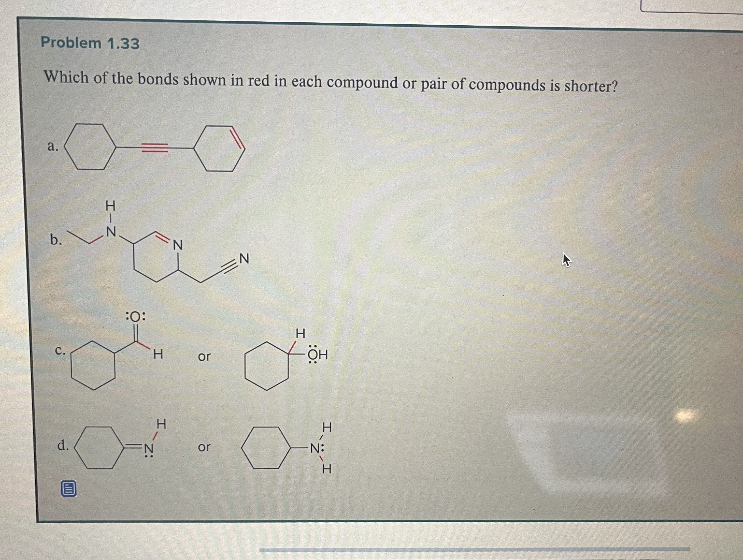 Solved Please explain! Which of the bonds shown in red in | Chegg.com