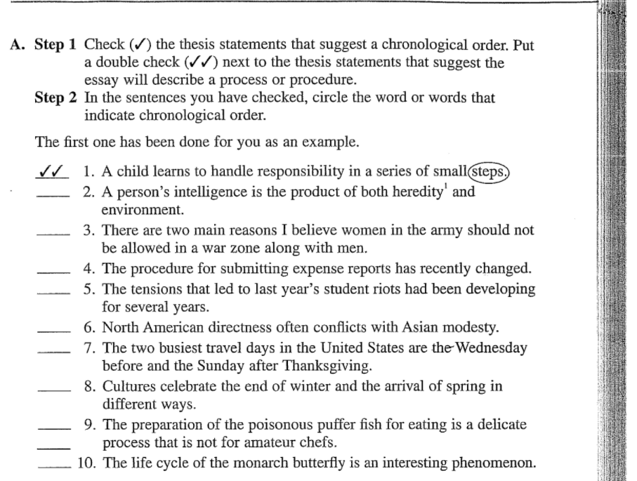 chronological order thesis