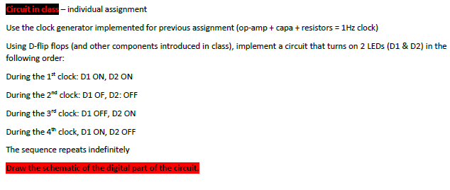 Solved Circuit in class-individual assignment Use the clock | Chegg.com