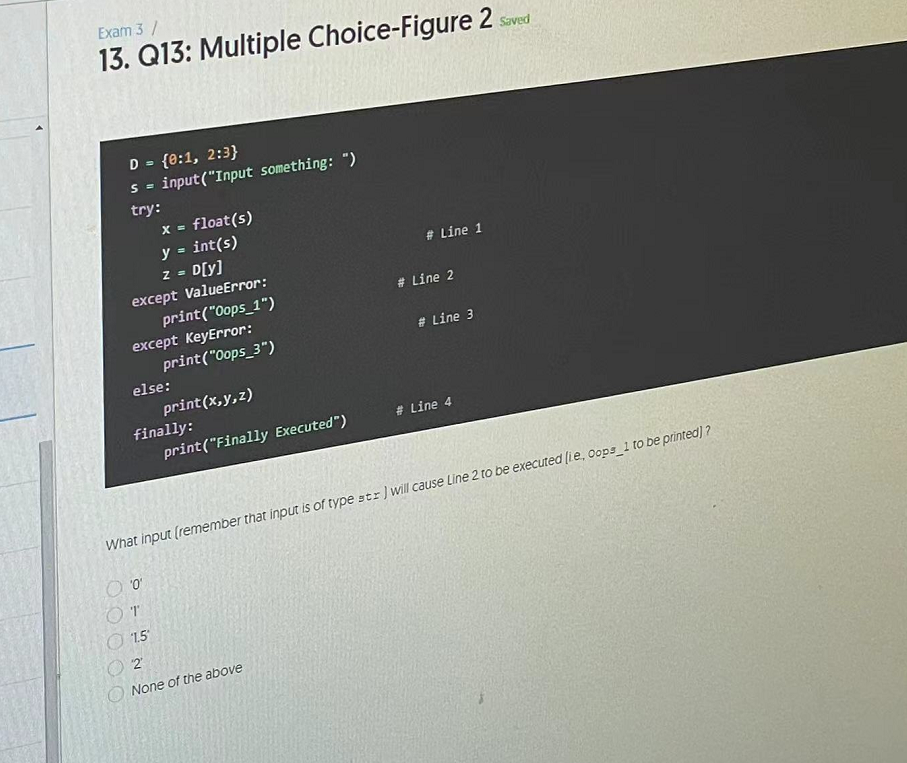 Solved Exam 3 / 13. Q13: Multiple Choice-Figure 2 Saved D = | Chegg.com