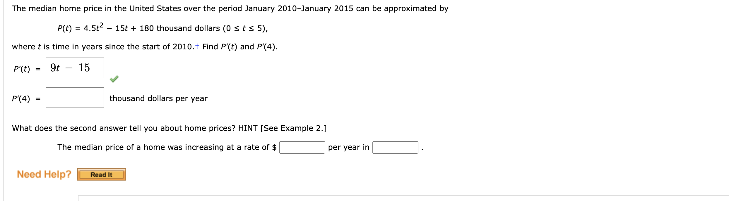 Solved The median home price in the United States over the