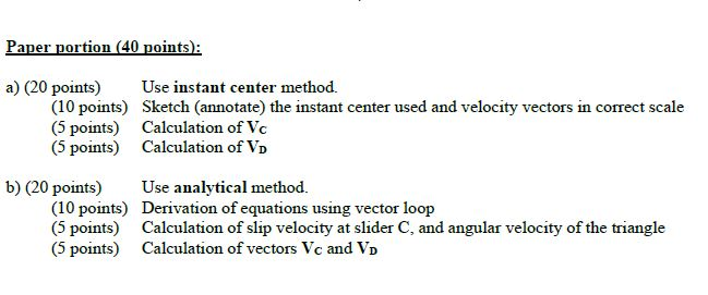Solved 3) Find the velocity vectors of points C and D at | Chegg.com