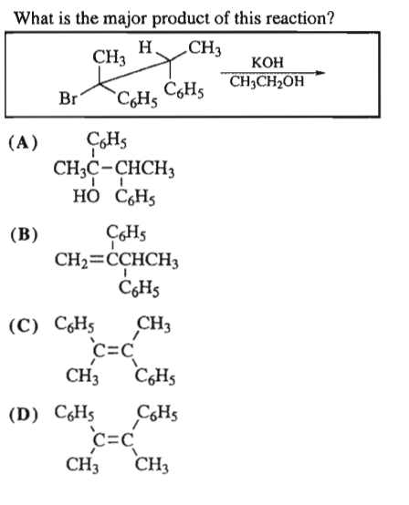 Solved What is the major product of this reaction? КОН CHE | Chegg.com