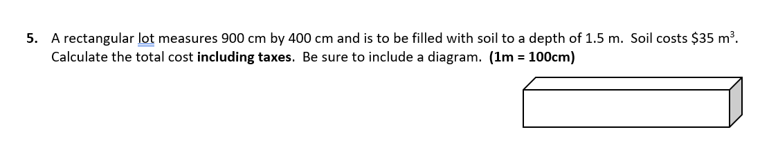 Solved 5. A rectangular lot measures 900 cm by 400 cm and is | Chegg.com