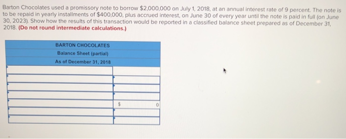 Solved Barton Chocolates used a promissory note to borrow | Chegg.com