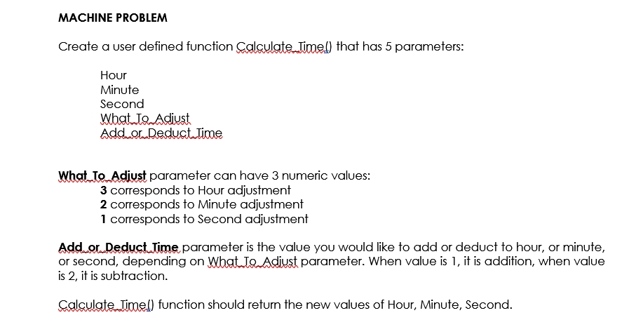 Solved MACHINE PROBLEM Create a user defined function | Chegg.com
