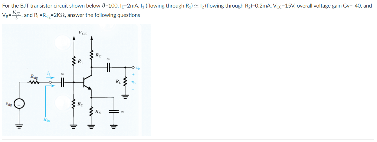 Solved For the BJT transistor circuit shown below B=100, | Chegg.com