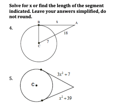 Solved Solve for x or find the length of the segment | Chegg.com