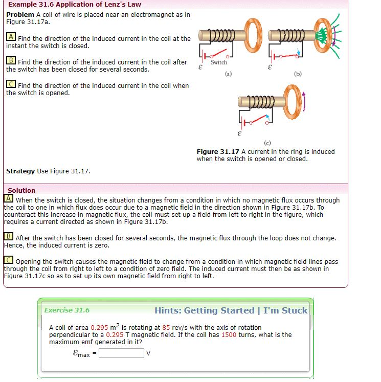 Solved Example 31.6 Application of Lenz's Law Problem A coil
