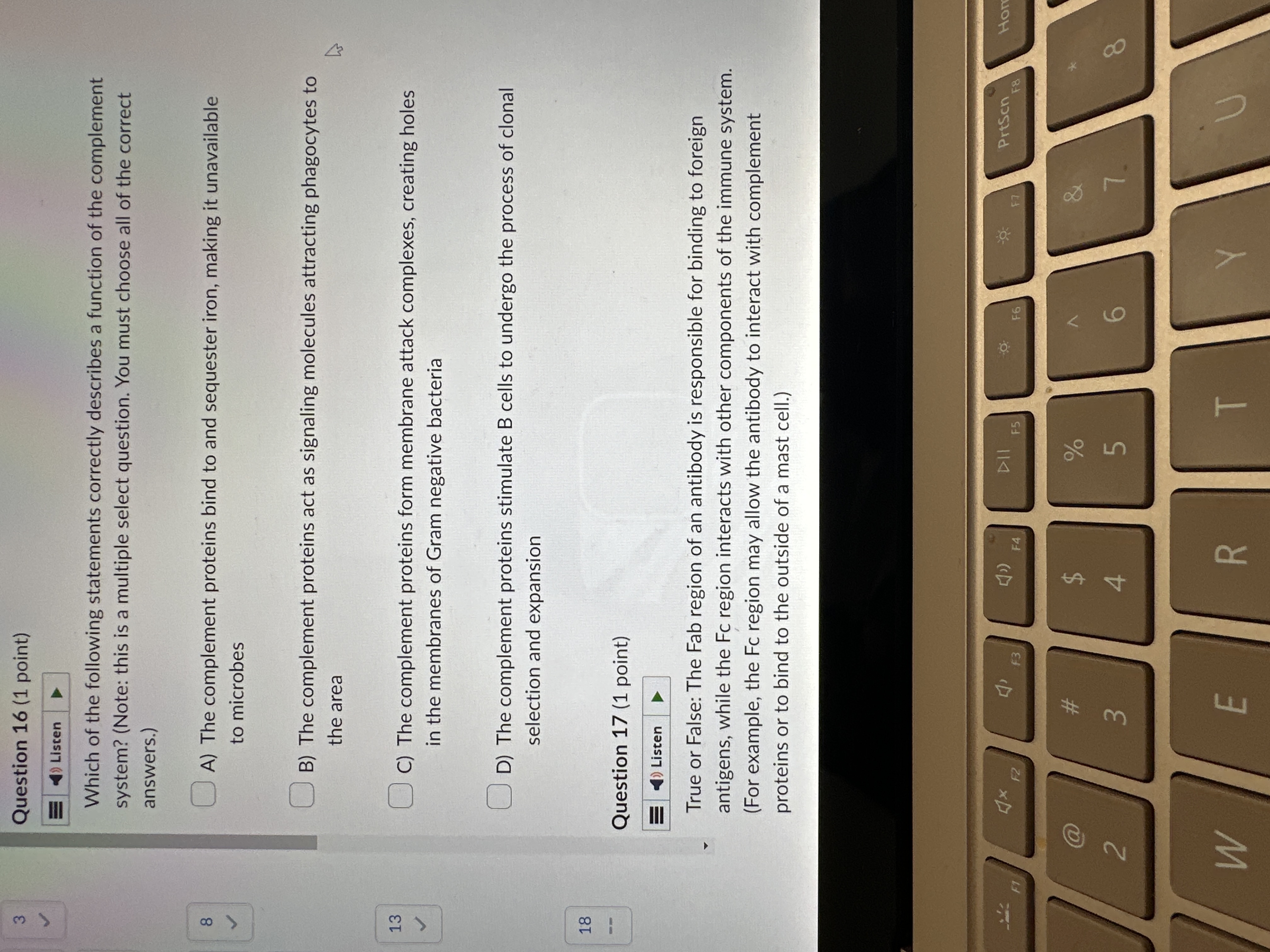 Solved Question 16 (1 ﻿point)Which of the following | Chegg.com