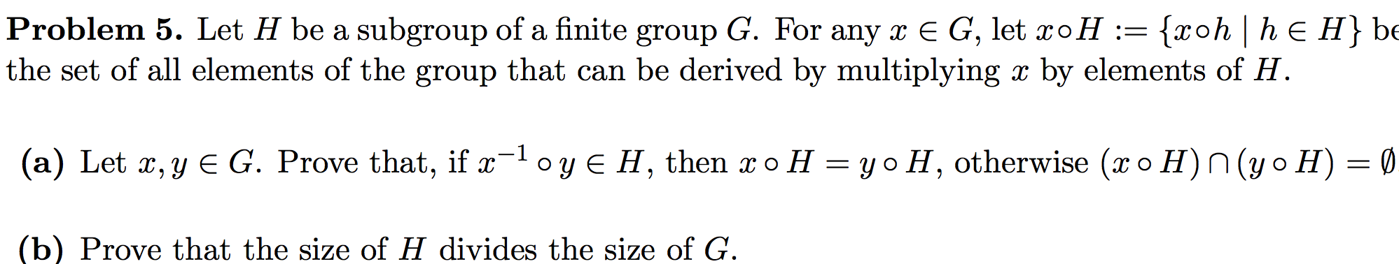 Solved Group theory Question: Show complete reasoning with | Chegg.com