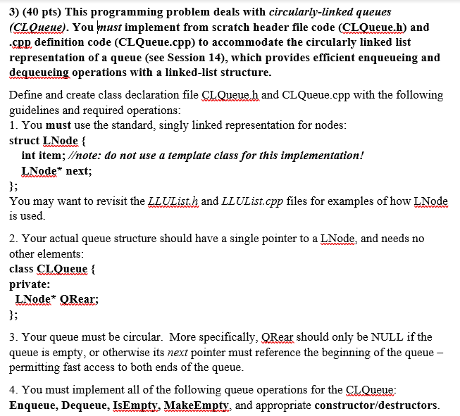 3) (40 pts) This programming problem deals with | Chegg.com