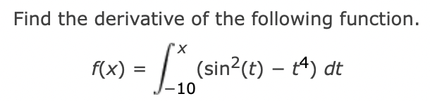 Solved Find the derivative of the following | Chegg.com