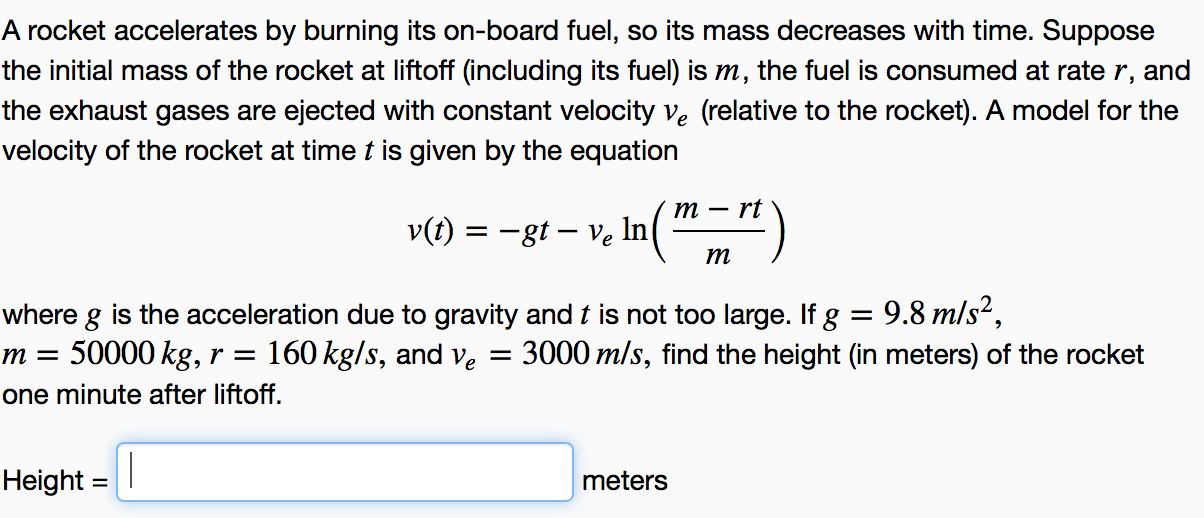 Solved A Rocket Accelerates By Burning Its On Board Fuel Chegg Com